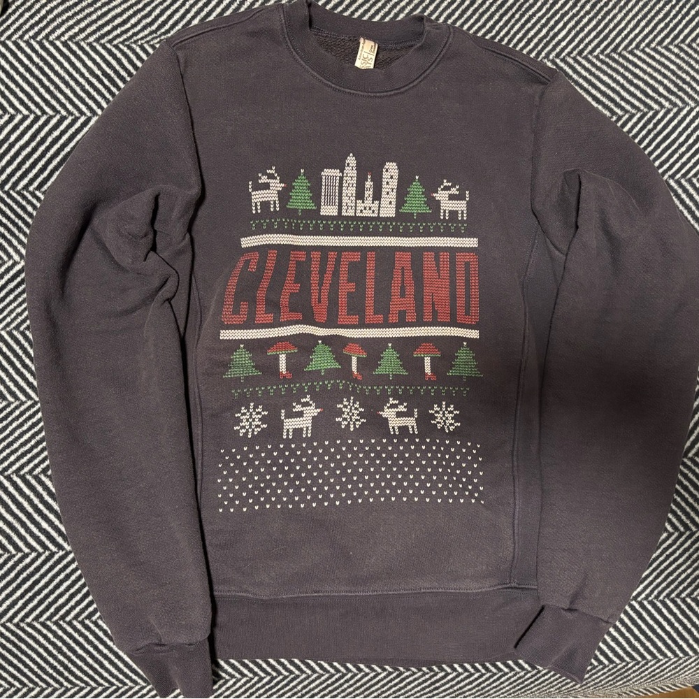 American Apparel Cleveland Christmas Sweatshirt (navy)